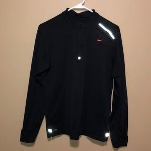Black Nike Drifit 3/4 Zip with Red Nike Swoosh